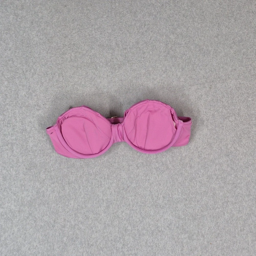 Victoria Secret Women Swimwear 34B Pink Bandeau Top Push Up Underwired Strapless